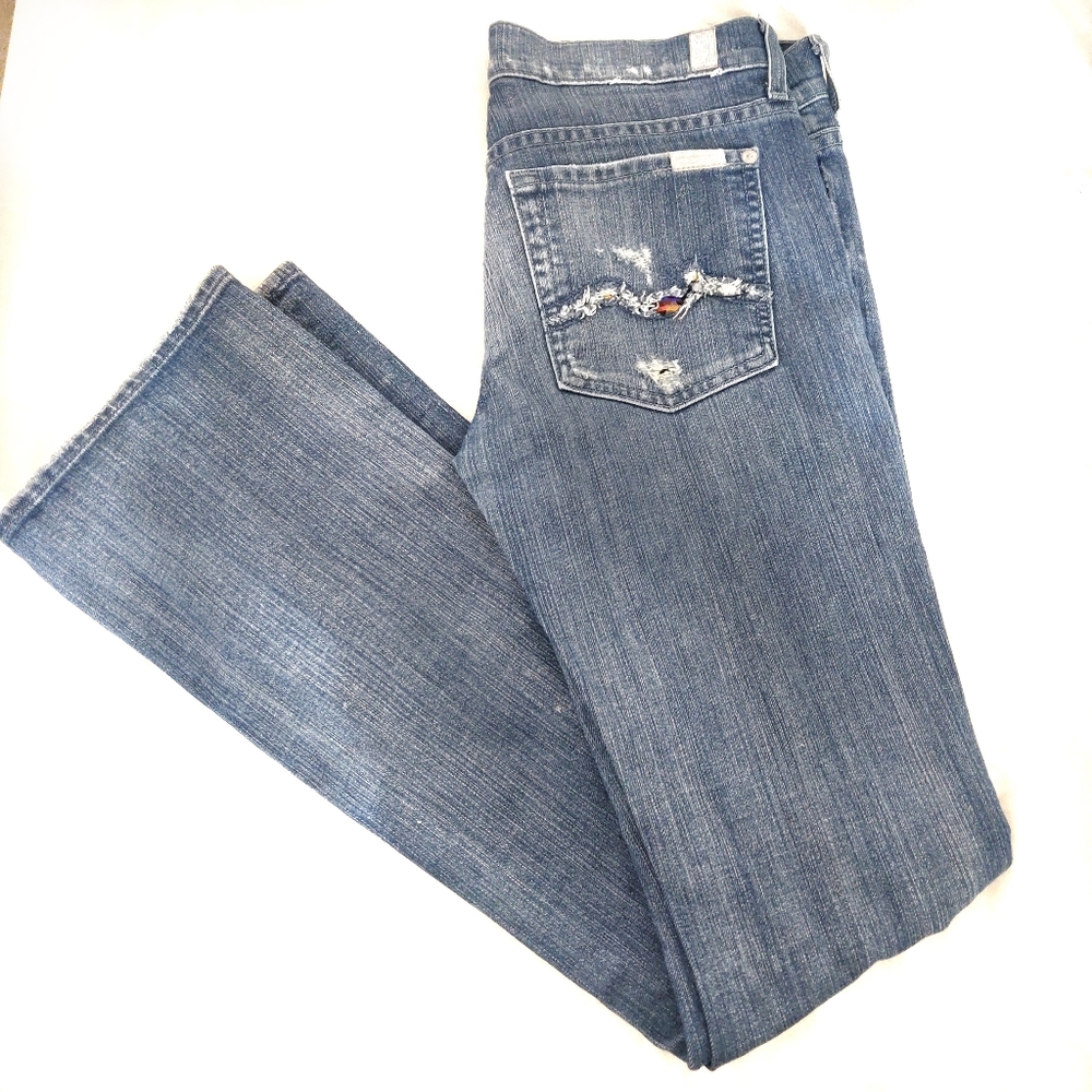 7 for all mankind Jewel Distressed Boot cut Jeans